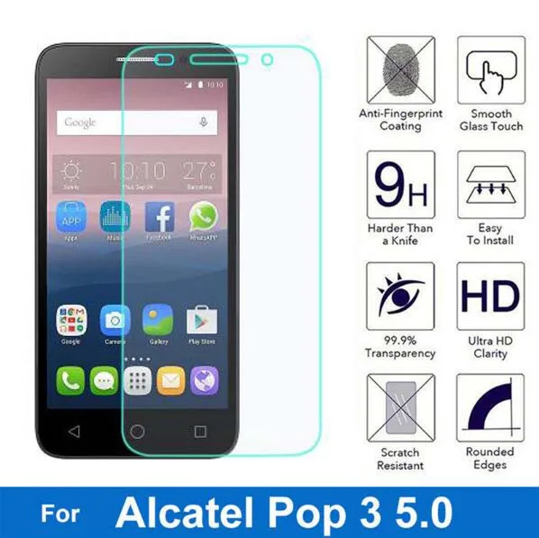 Для Alcatel One Touch Pop 3 5 0 протектор экрана 2.5D взрывозащищенное Закаленное стекло