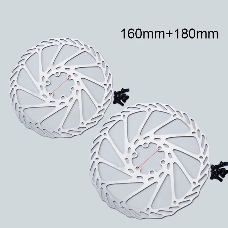 2PC-160-180mm sliver 160/180 мм, тормозной диск для горного велосипеда, MTB, велосипедный диск из нержавеющей стали, тормозной диск, ротор, 6 болтов, подходит для Shimano Sram - Цвет: 2PC-160-180mm sliver
