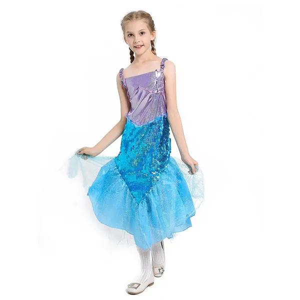 Mermaid Dress 1111 Платье принцессы «Русалочка Ариэль» для девочек; маскарадные костюмы для детей; комплекты одежды «Русалочка» для маленьких девочек; детская одежда на Хэллоуин - Цвет: Mermaid Dress 1111