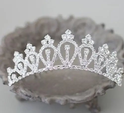 Retro Classic Romantic Headwear Baby Girl Kid Rhinestone Crown Bridal Tiara Hair Comb Wedding Birthday Party Princess Costume | Детская