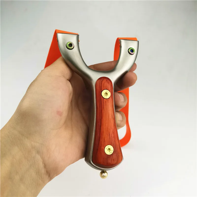

Sailor Hunting Slingshot Stainless Steel + Rosewood Catapult with Rubber Band Outdoor Sport Shooting sling shot New 2019