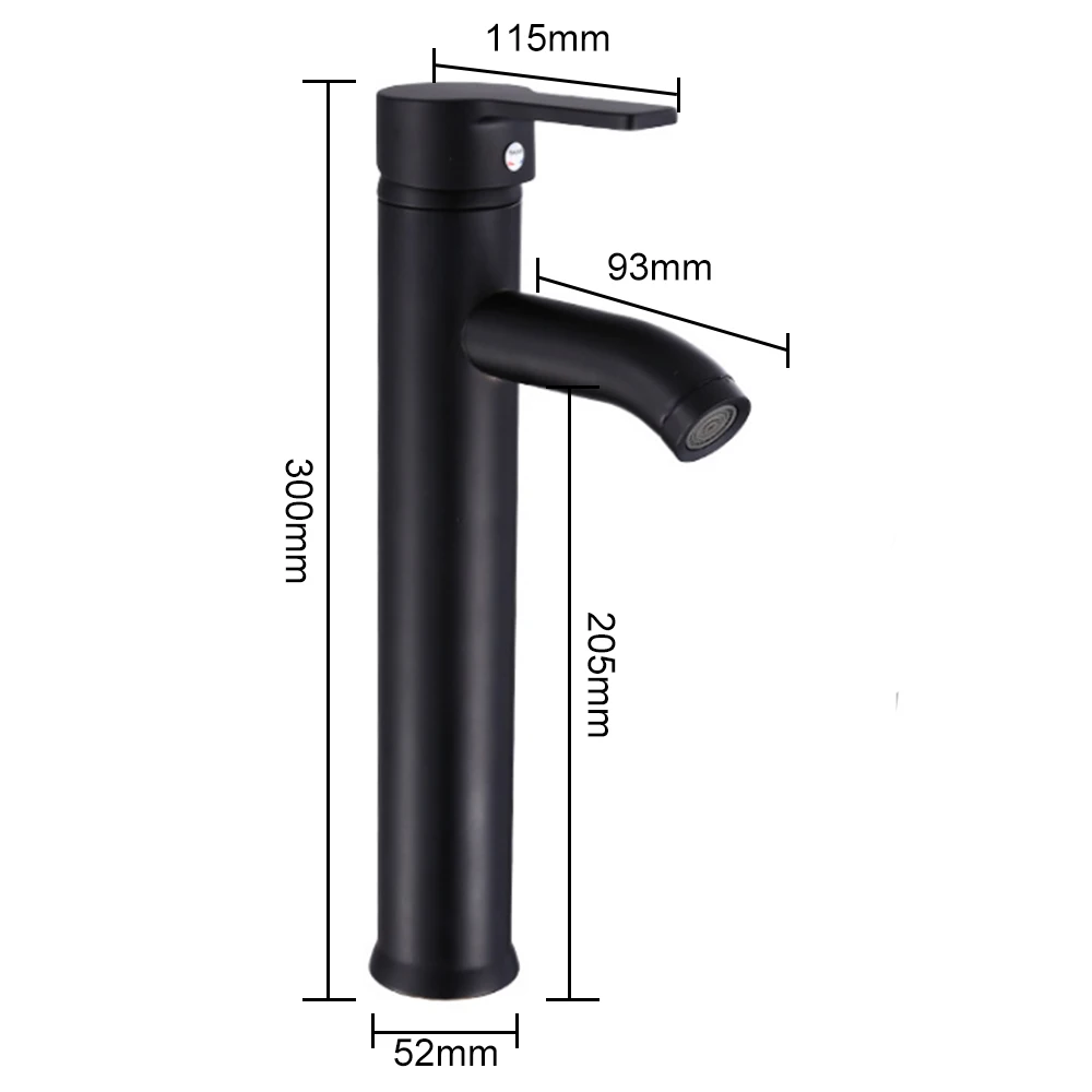 Кран для ванной комнаты черный горячий и холодный смеситель из нержавеющей стали