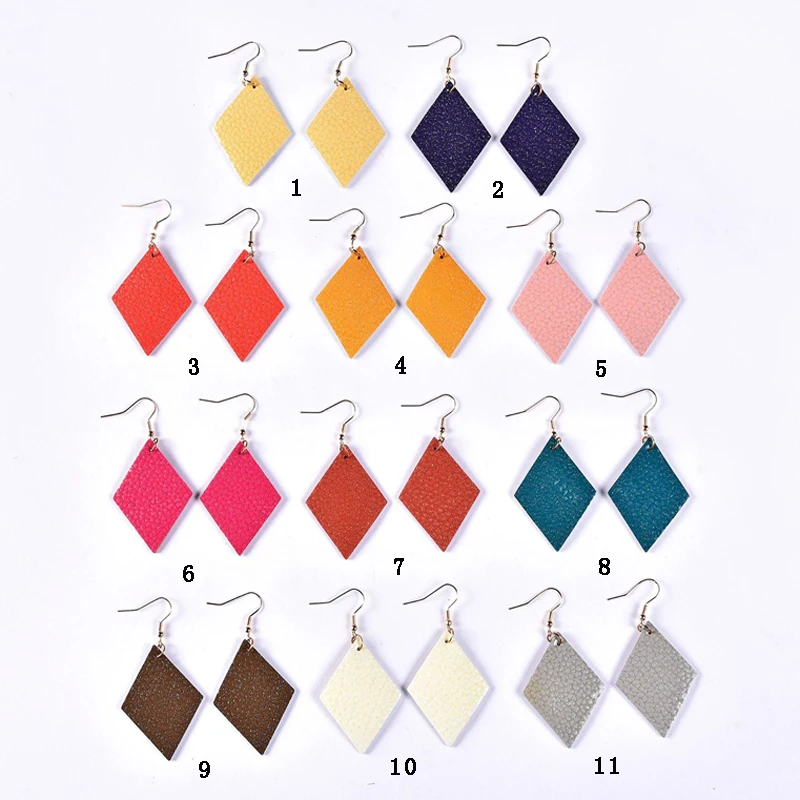 Женские серьги-подвески из искусственной кожи конфетных цветов медный крюк с