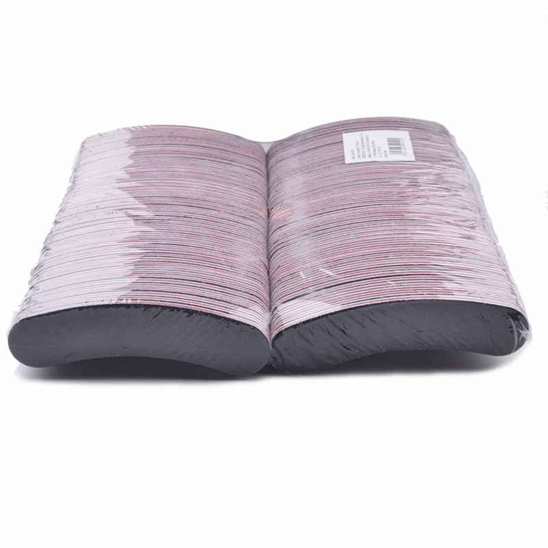 Пилки для дизайна ногтей черные наждачные пилки с бананом 100 шт.