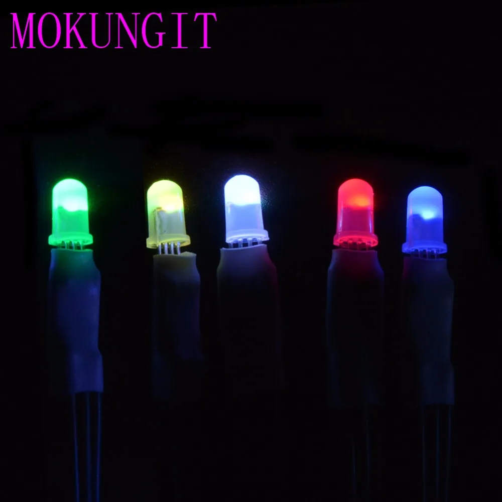 10 шт.-1000 шт. DC5V PL9823 F5 5 мм F8 8 мм круглый RGB светодиодный P9823 чипсет внутри RGB Полноцветный матовый светодиодный чипы