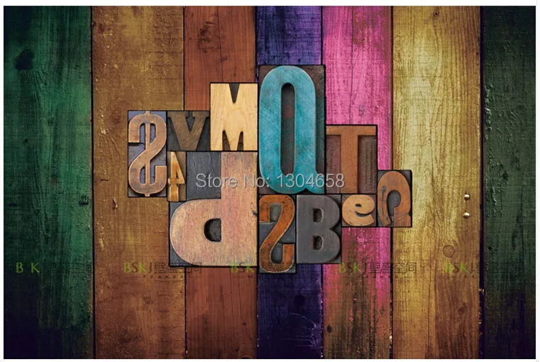 Бесплатная доставка Пользовательские Современные 3D Настенные обои с буквенным