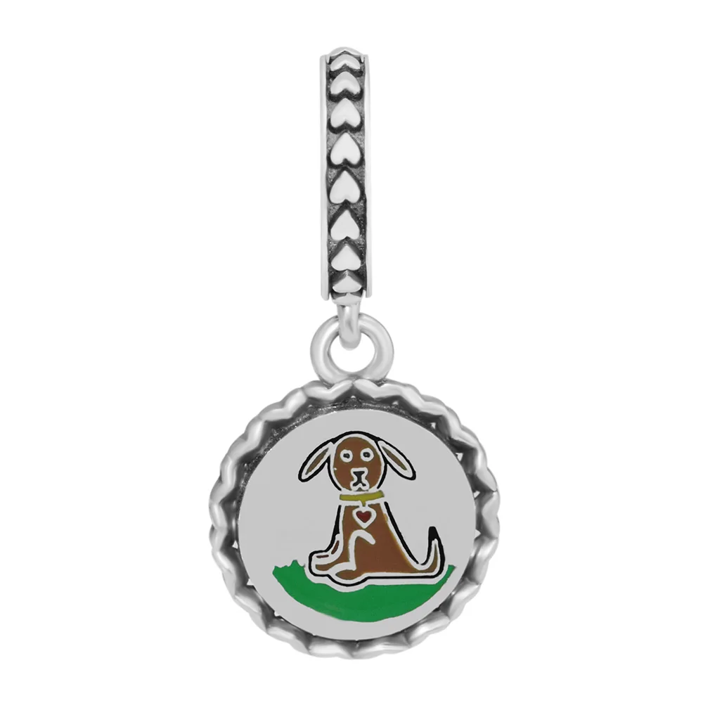 

Dog Stick Figure Dangle Charm Genuine 925 Sterling Silver Mixed Enamel Beads Women Jewelry Fit Pandora Bracelets Making Kralen