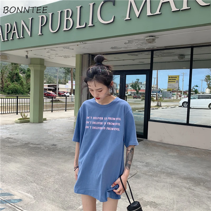 

T-shirts Women Loose All-match Sweet Short Sleeve Tees Korean Womens Letter Printed Chic Elegant Simple Top Soft Casual Ulzzang