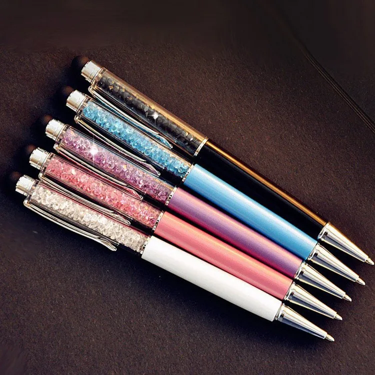 

5 PCS / lot Student Crystal Pens Diamond Ballpoint Pens Stationery Ballpen Novelty Gift Zakka School Supplies Office Material