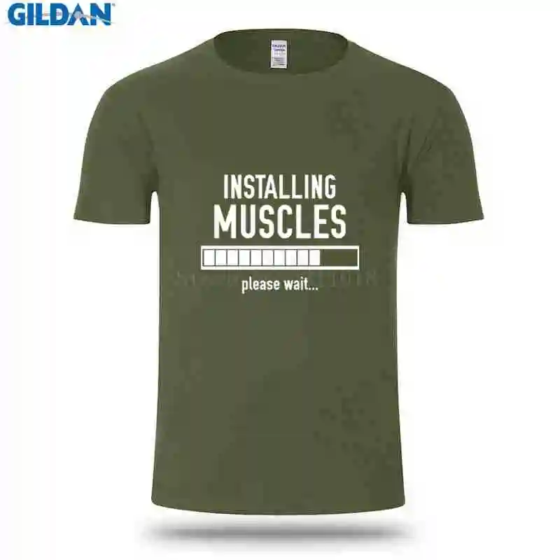 Humor Men Tshirt Breathable Hiphop Tops Installing Muscles T Shirt Cotton Anti-Wrinkle Homme | Мужская одежда