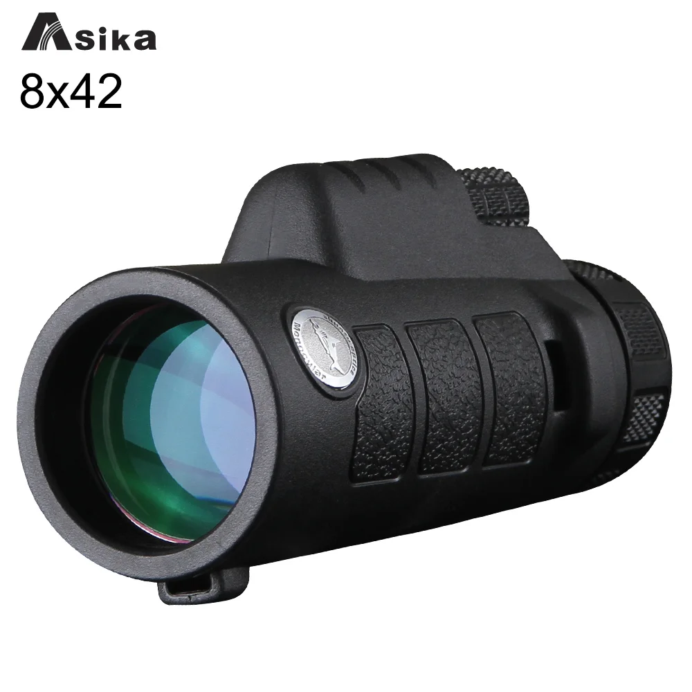 EYESKEY Монокуляр 8x42 зеленый/черный с призмой Bak4 Asika водонепроницаемый монокулярный
