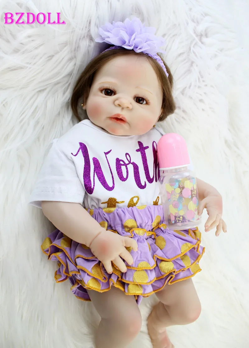 BZDOLL 22 &quotполностью силиконовые куклы-Новорожденные девочки Bebe Alive 55 см