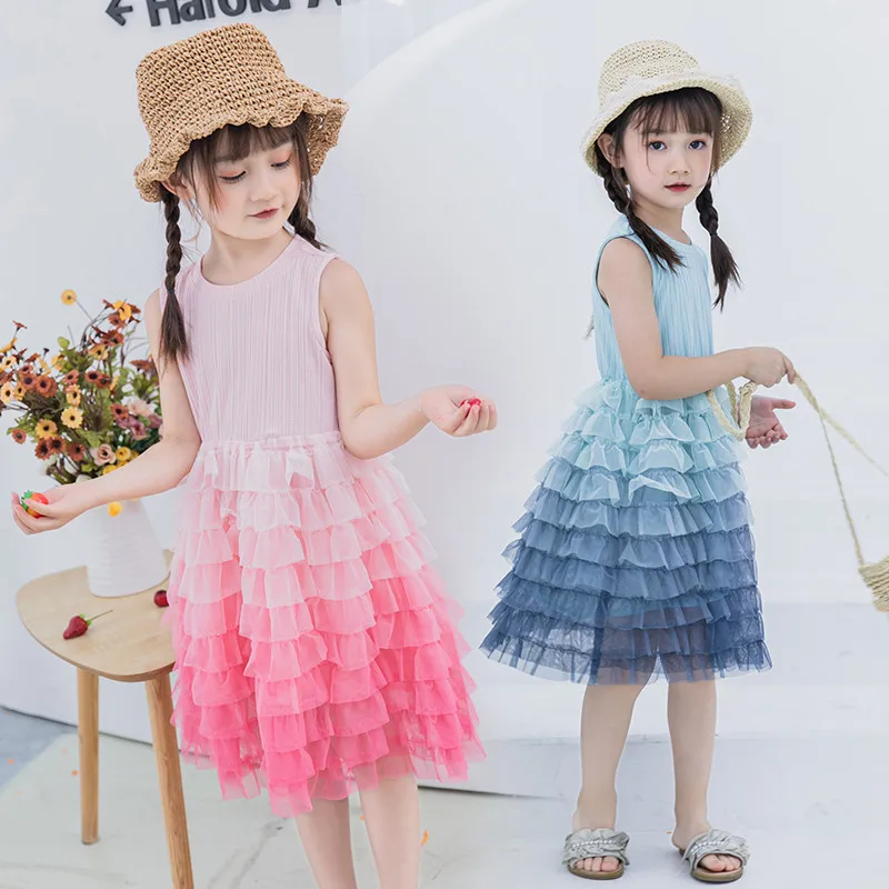 

JMFFY Girls Dress 2019 New Summer Brand Girls Clothes Baby Girls Dress Kids Dresses For Girls Casual Wear Princess Wedding 4-15T