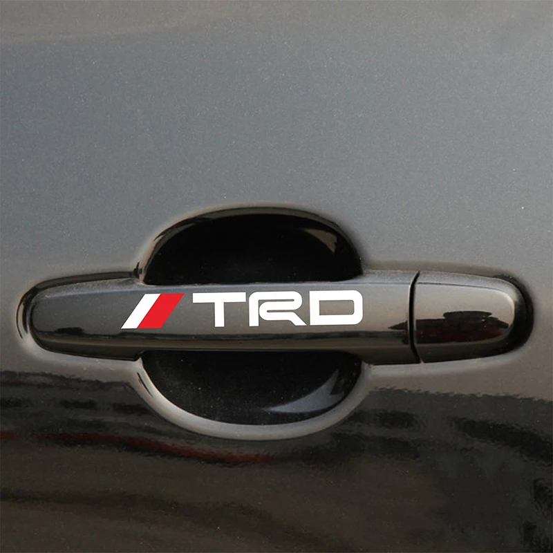 4pcs Car-styling TRD Logo Door Handle Reflective Car Stickers Personality Character Decoration styling door handle | Автомобили и