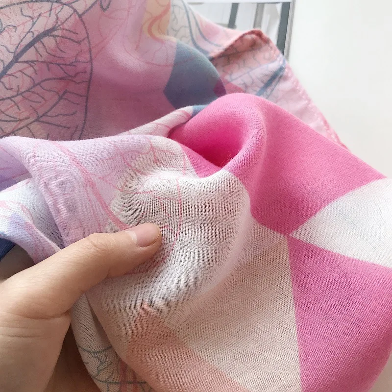 

Gometric style Fashion women leaf pattern scarf tassels scarves and shawls soft wraps