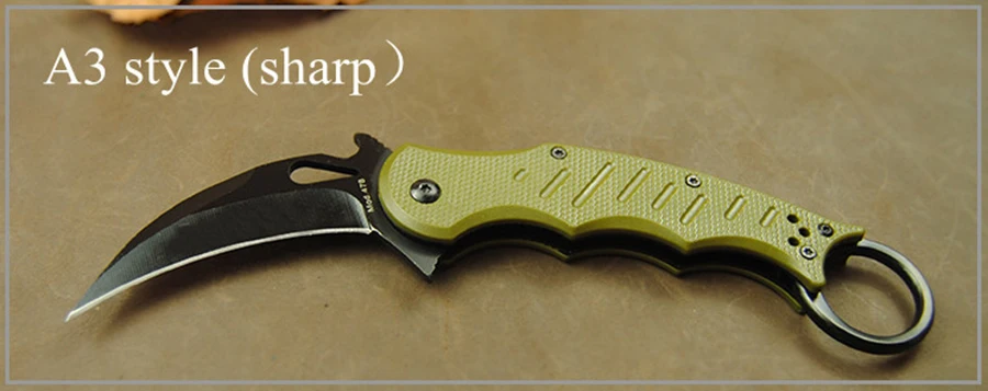 Новинка, складной нож Karambit 5Cr13, лезвие, ABS ручка, для тренировок, кемпинга, карманные тактические ножи для выживания, инструмент для повседневного использования