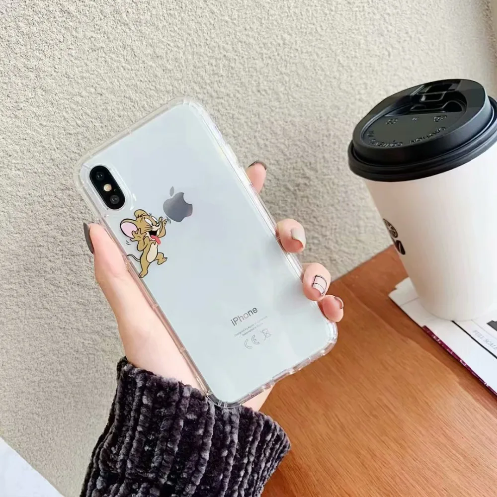 ORYKSZ прозрачный мультфильм мышь ТПУ чехол для телефона iPhone 6 6S 7 8 плюс Чехол X XR XS Max