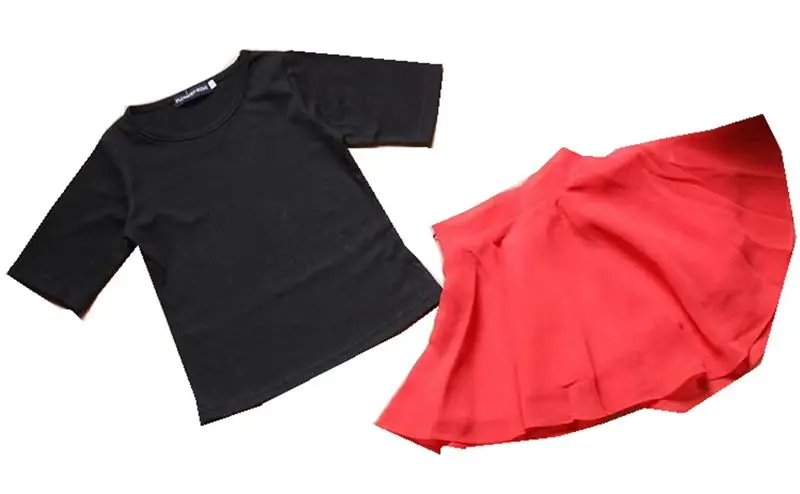 Комплект одежды для девочек из 2 предметов Модный черный топ + юбка и штаны