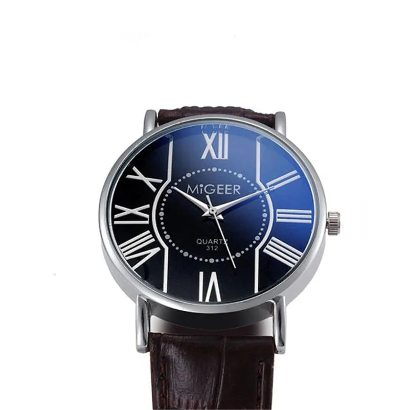 Роскошные модные мужские часы лучший бренд Кварцевые из крокодиловой кожи