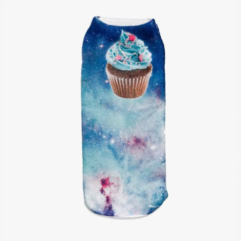 Новинка 2016 модные хлопковые носочки на ногу с 3D принтом в виде кексов|fashion socks