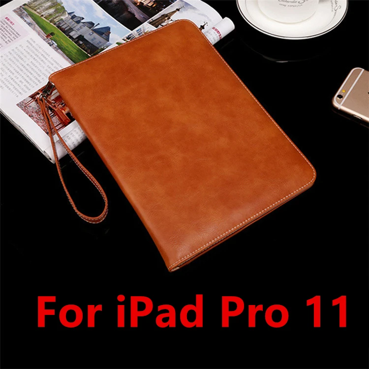 Brown Чехол для iPad Pro 11, роскошный кожаный Смарт-планшет, откидной Чехол-подставка для Apple iPad Pro, 11 дюймов, Авто Режим сна, пробуждение, Капа Para - Цвет: Brown