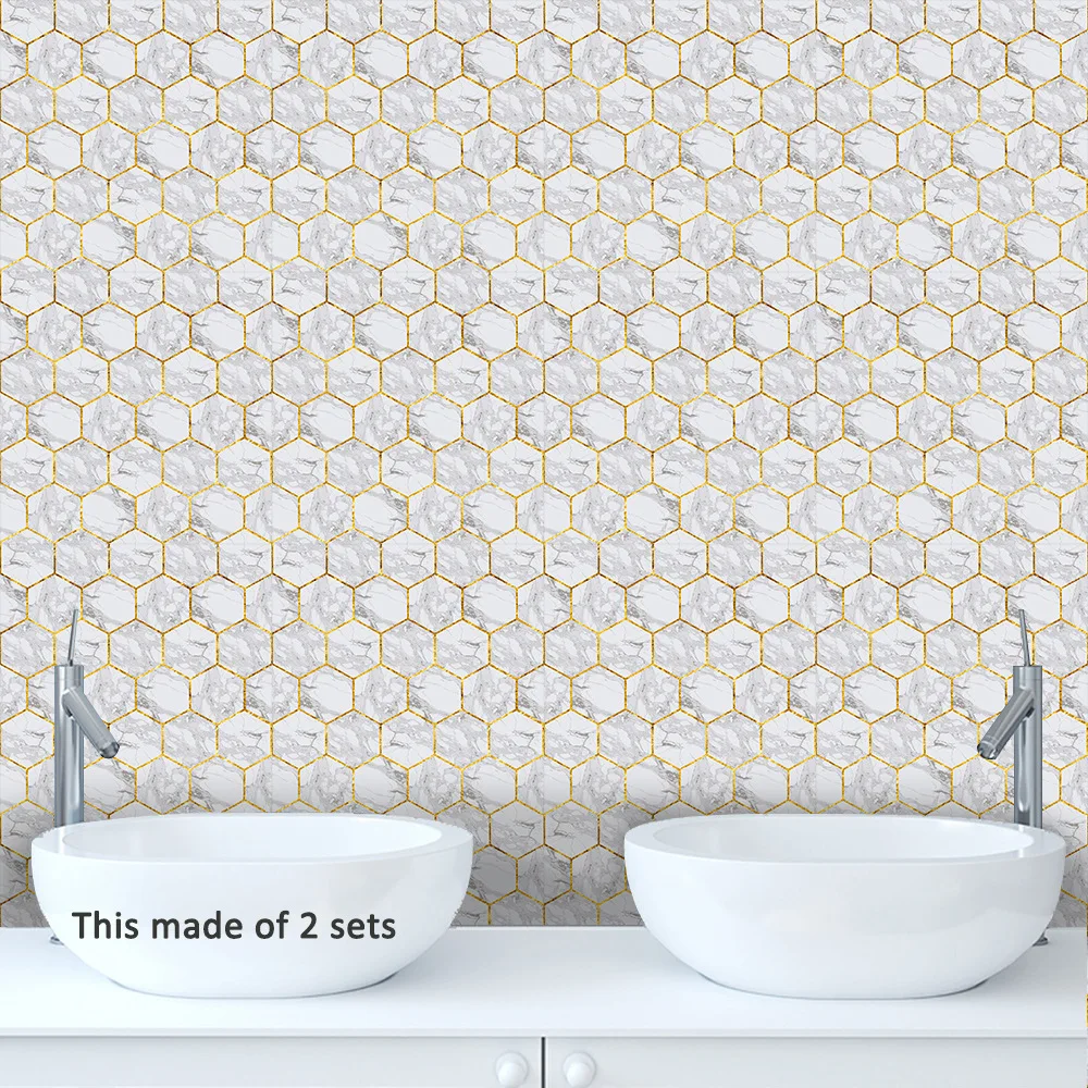 Настенные стикеры Funlife домашний декор для ванной и кухни с белыми шестигранными