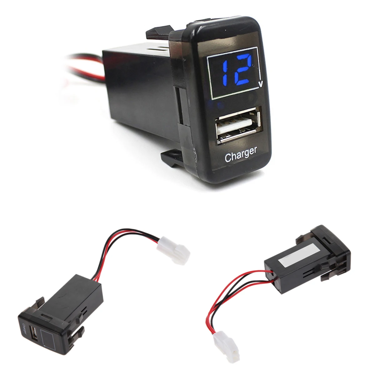 2 в 1 автомобиль 5 в 2.1A USB порт телефон автомобильное зарядное устройство с приборной панелью вольтметр Для TOYOTA VIGO красный/синий светодиодный вольтметр Индикатор дополнительно