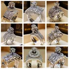 Элегантное женское кольцо с фианитом для помолвки, свадебное кольцо, набор, хорошее качество, модные ювелирные изделия, кольца для возлюбленной, подарок
