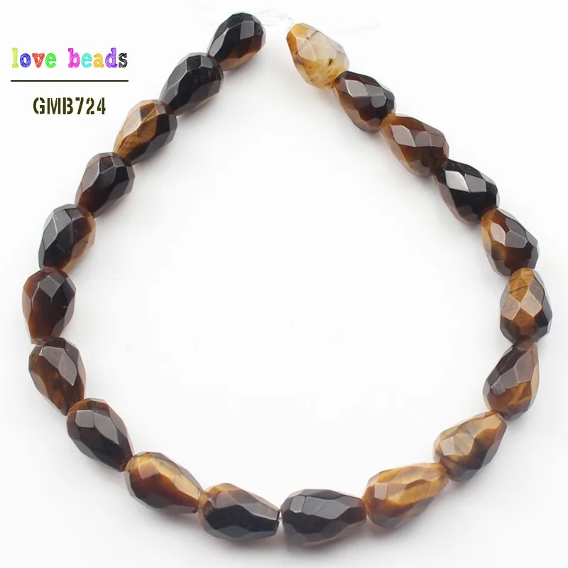 yellow tiger eye Бусины Из Натурального граненого камня в форме капли, авантюрин, тигровый глаз, красные яшмы, бусины 8*10 мм, бусины для изготовления ювелирных изделий, 20 шт - Цвет: yellow tiger eye