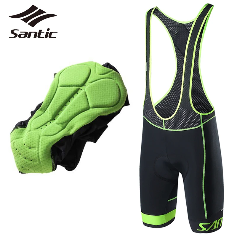 Santic Панталоны гель площадку эластичные удобные Вело-шорты мужские черные горный