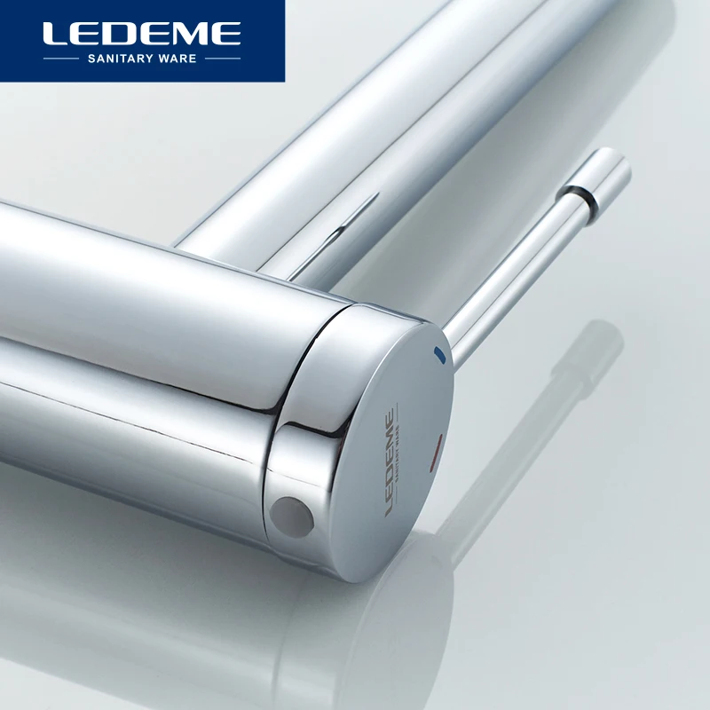 Смесители для раковины LEDEME с горячей и холодной хромированной отделкой латунная