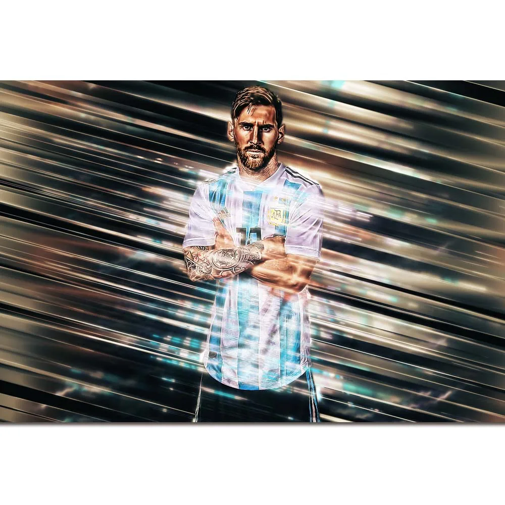 Плакат Месси искусство шелковая принтованная Ткань 24*36 дюймов Футбол Звезда