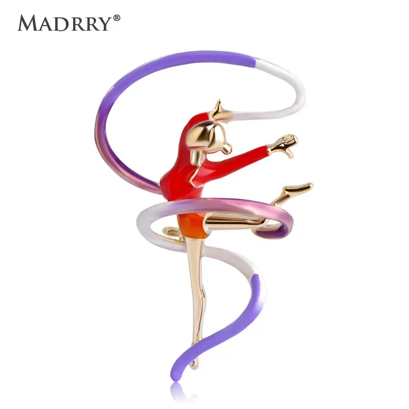 Брошь для девочек Madrry Young Sport эмалированная брошь золотого цвета с лентой костюма