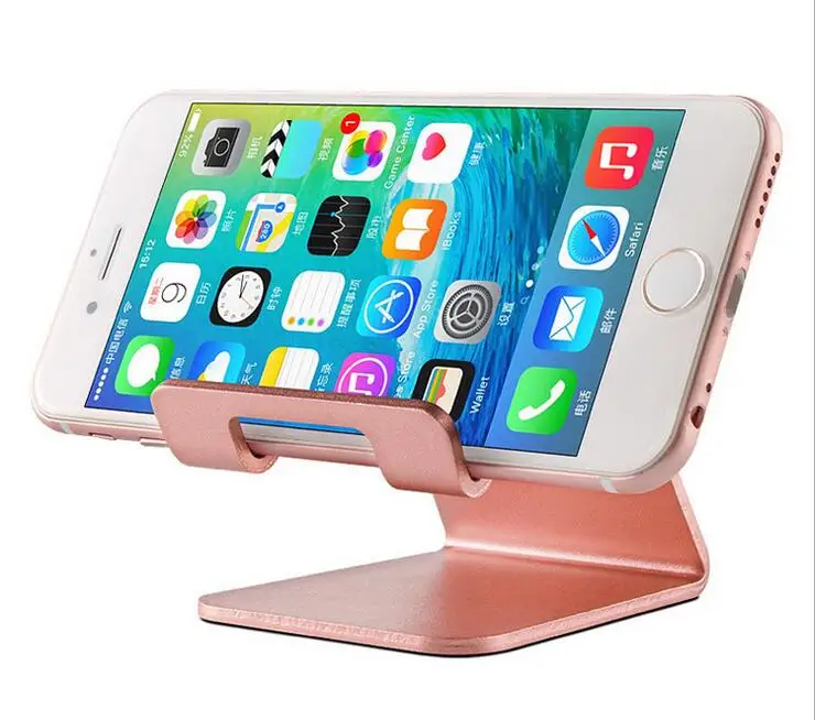 Rose Gold Aluminium Alloy Phone Holder Charging Station For iPhone 7 6 5 Charger Desktop Samsung Huawei Mate 9 Accessories | Мобильные