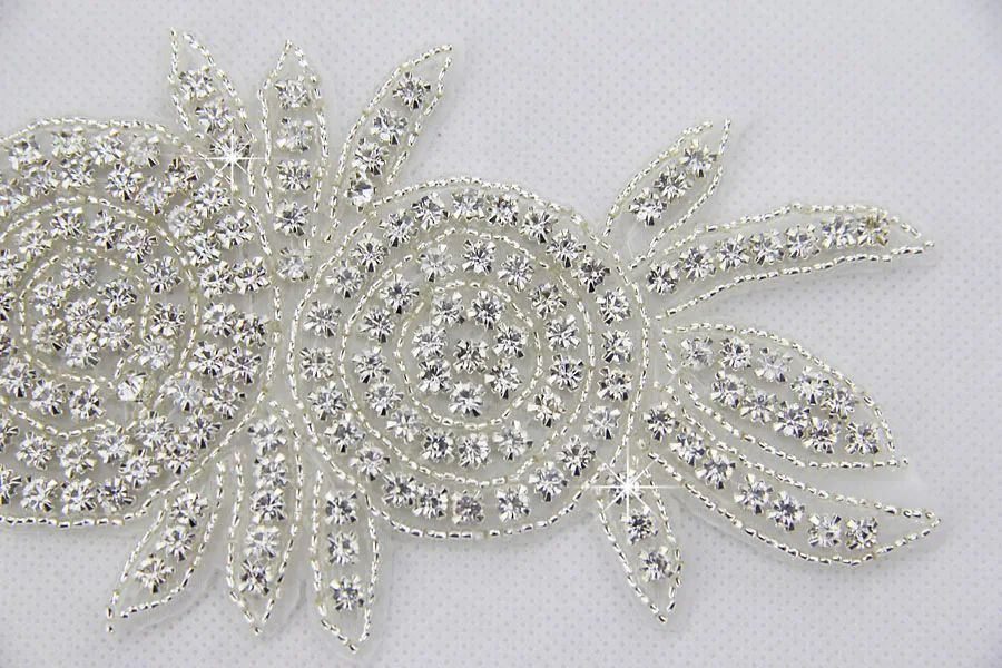 Inofinn T14 Clear Rhinestone Applique For Wedding Dresses Trim Crystal Sew On Garment Sash Belt | Свадьбы и торжества