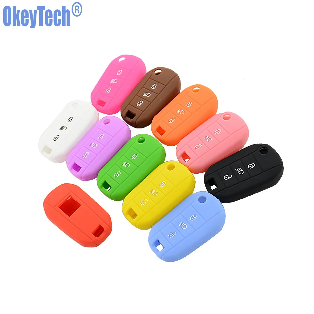 Силиконовый чехол OkeyTech для Peugeot 3008 208 308 RCZ 508 408 2008 407 307 4008 откидной пульт