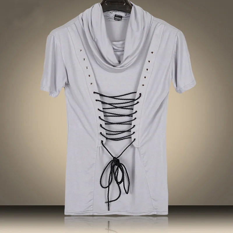 Новинка 2016 не основной веревочный воротник Подростковая Футболка мужская