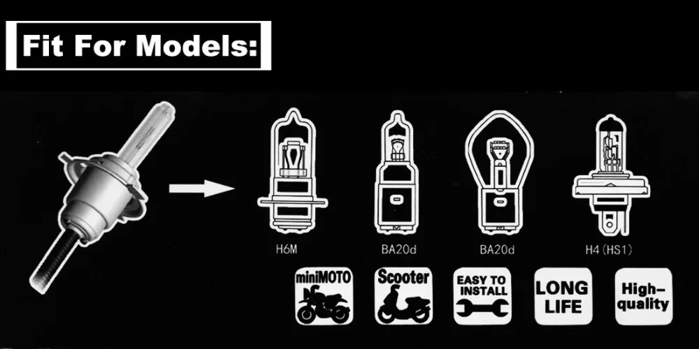35 Вт moto rcycle фары hid ксенона H4 Hi/Lo Ксеноновые moto лампы Универсальный BA20D H6M 8000 K 6000 K фары противотуманные свет лампы