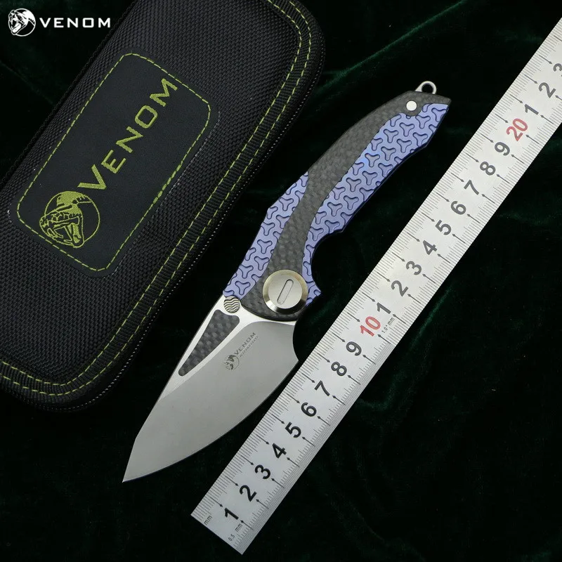 Складной нож VENOM ARMOUR M390 стальной титановый складной CF для кемпинга охоты