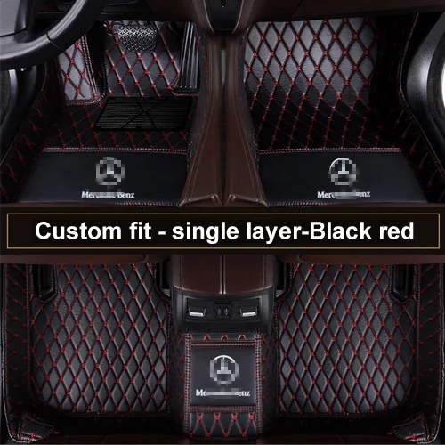 black Red Автомобильные коврики на заказ для Mercedes Benz M ML GLE class W163 W164 W166 C292 coupe 63 AMG 350 400 450 500 ковры вкладыши - Название цвета: black Red