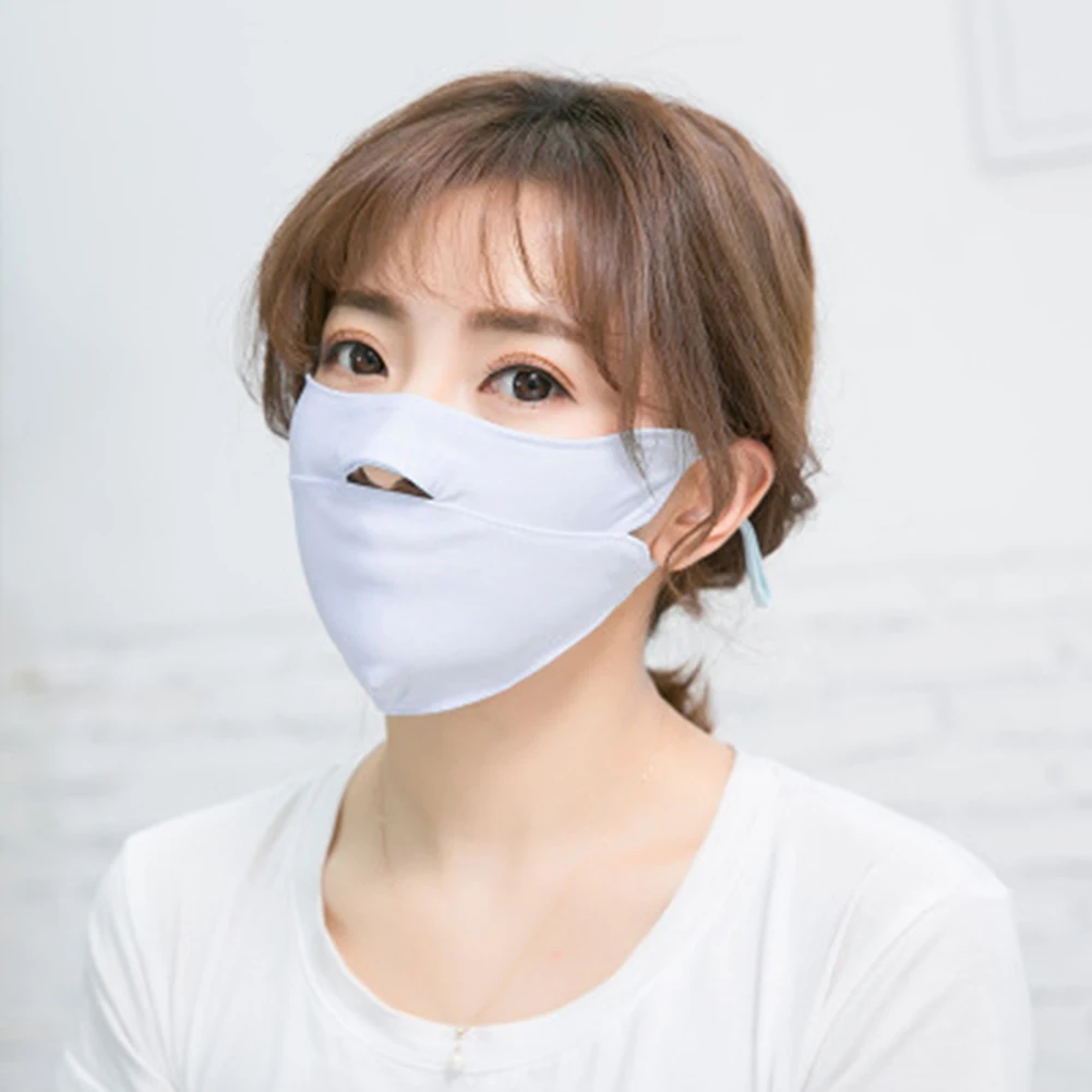 Sweet Candy Color Mask Windproof Adjustable Mouth Unisex Breathable Summer Ice Silk Thin Sunscreen Open Nose Masks | Аксессуары для
