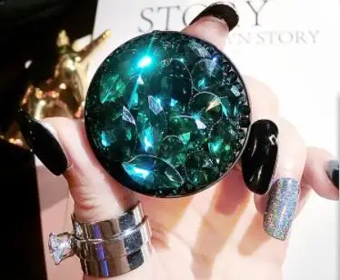 only diamond Зеленое перо павлина эпоксидный шнурок роскошный шарик для волос Алмазный кронштейн чехол для iphone MAX XS XR 6 7 8 plus X чехол для телефона s - Цвет: only diamond