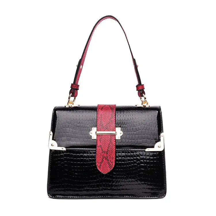 Модная крокодиловая дамская сумка Bolsos Mujer дизайнерская дамская сумка из искусственной кожи сумка-мессенджер на плечо с узором - Цвет: black
