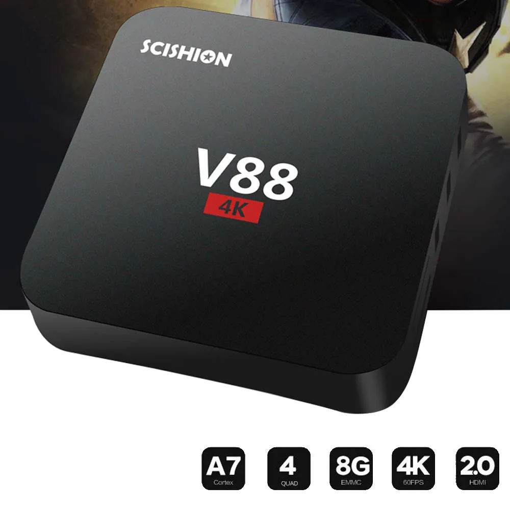 Besegad V88 4 ядра 1 ГБ 8 К Ultra HD Wi Fi Интернет ТВ Box мультимедийный плеер W/Remote управление