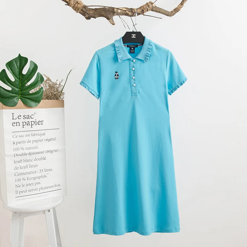 

Baharcelin Embroidery Casual Printed Dresses De Festa T Shirt Femme Summer Tops Clothing One piece Ruffles Dress Ete Vestidos