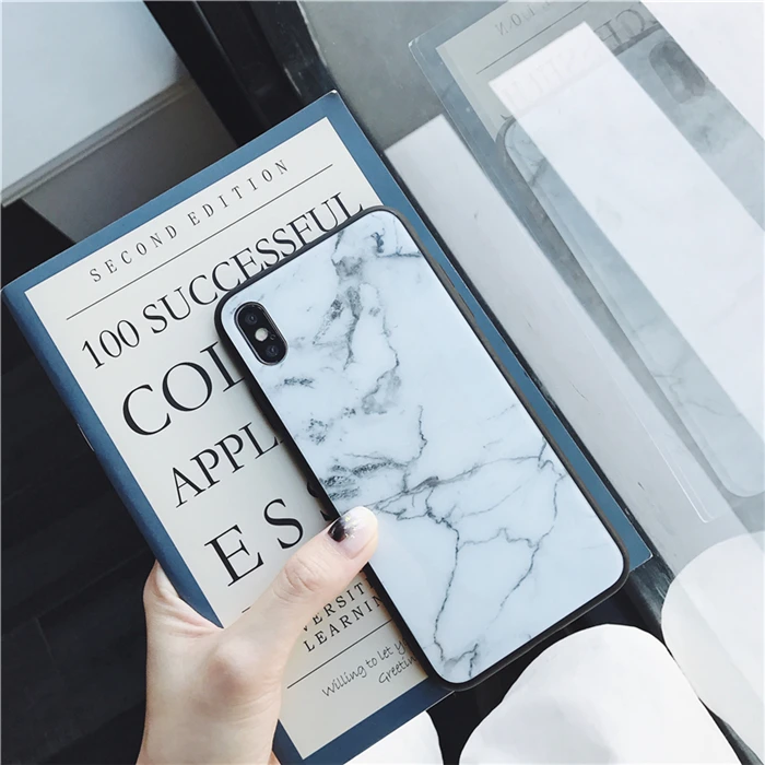 Wixcen Marble Tempered Glass Phone Case for IPhone XS XSMAX X 8 7 6 6s Plus All Inclusive Soft Edge Cover Coque Fundas |