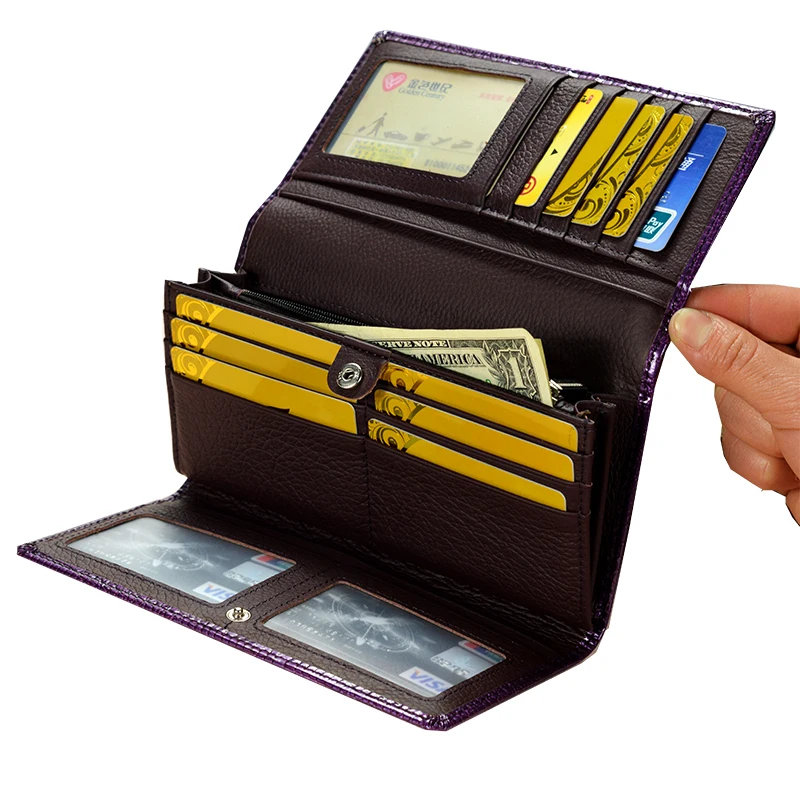 Женский длинный кошелек Dreamlizer вместительный вечерний из лакированной кожи