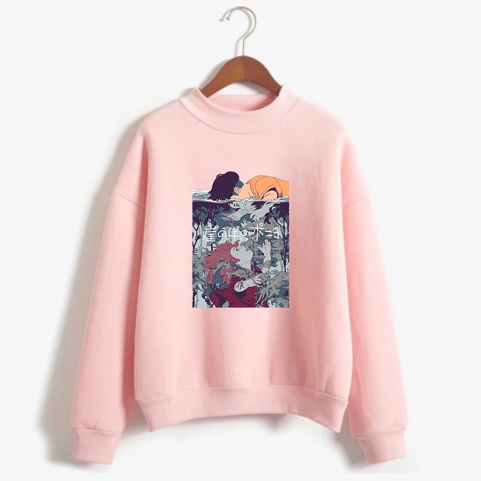 Свитер с высоким воротом Поньо для отдыха в стиле хип-хоп принтом одежда женщин |