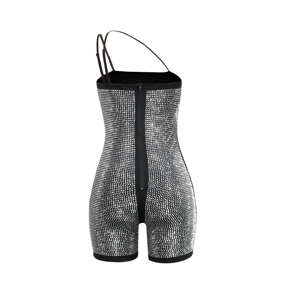 Женские сексуальные комбинезоны расшитые бриллиантами шорты комбинезон