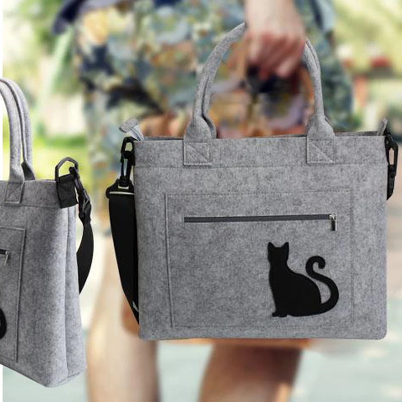 Сумка через плечо для ноутбука из фетра с кошкой Macbook ACER Asus DELL 15 6 дюйма|shoulder bags|bag